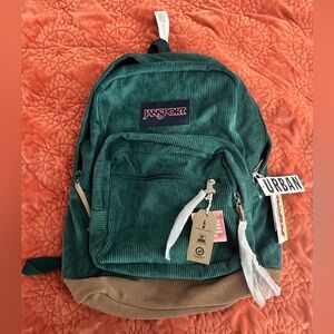 Jansport Green Corduroy Laptop Backpack